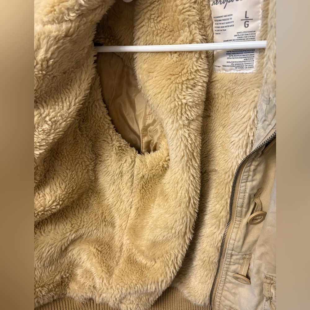 Aeropostale Woman’s Tan Zipper and Button Up Jacket Size Large - Picture 2 of 10